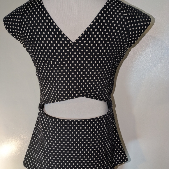 Banana Republic Blue and White Peplum Blouse - Picture 3 of 12